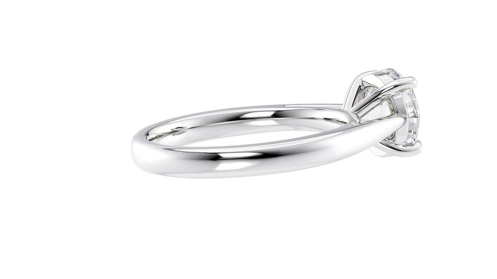 Round Solitaire Tapered Band Diamond Engagement Ring
