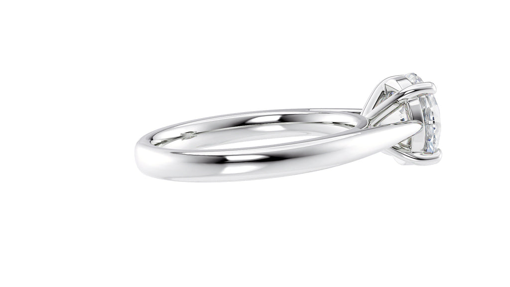 Round Solitaire Tapered Band Diamond Engagement Ring