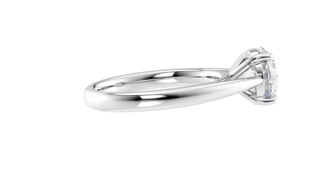 Round Solitaire Tapered Band Diamond Engagement Ring