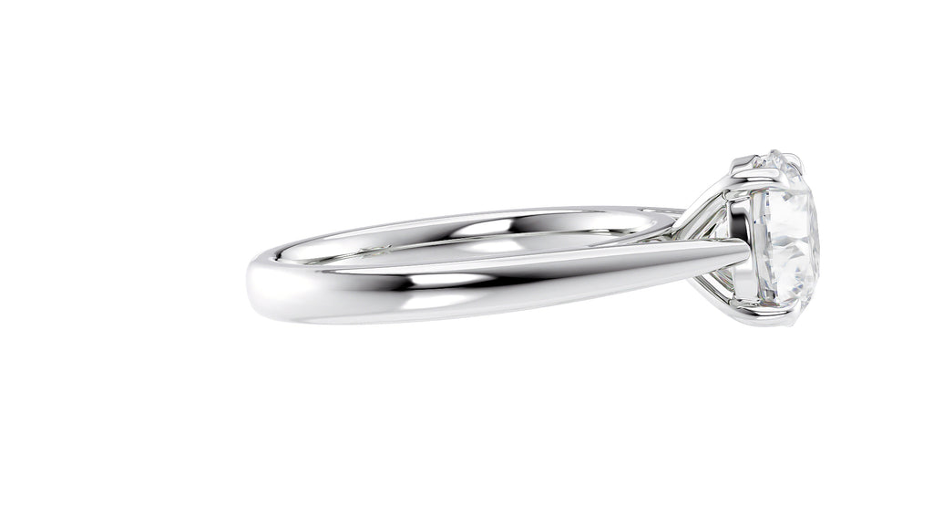 Round Solitaire Tapered Band Diamond Engagement Ring