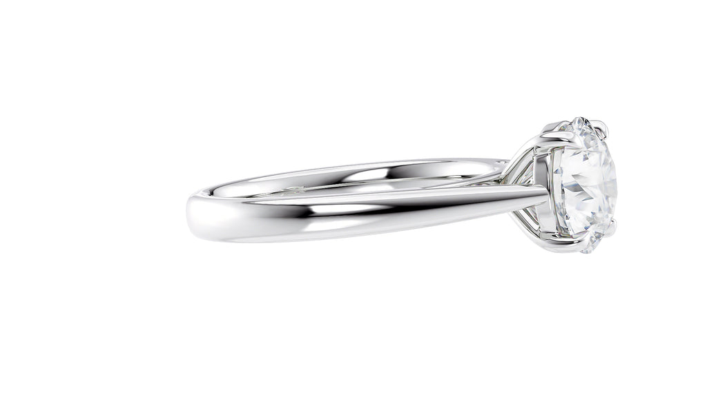 Round Solitaire Tapered Band Diamond Engagement Ring