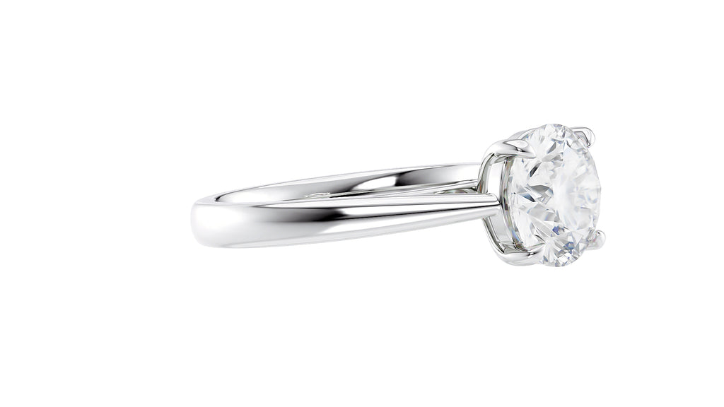 Round Solitaire Tapered Band Diamond Engagement Ring