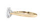 Oval Solitaire with Diamond Bridge Engagement Ring