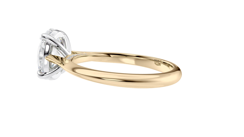 Oval Solitaire with Diamond Bridge Engagement Ring