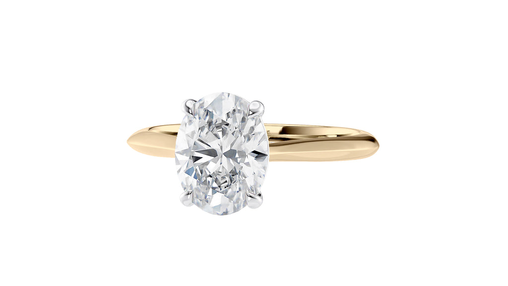 Oval Solitaire with Diamond Bridge Engagement Ring