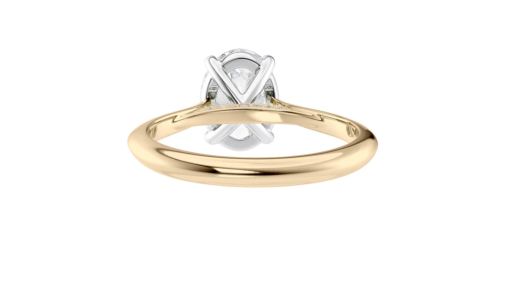 Oval Solitaire with Diamond Bridge Engagement Ring
