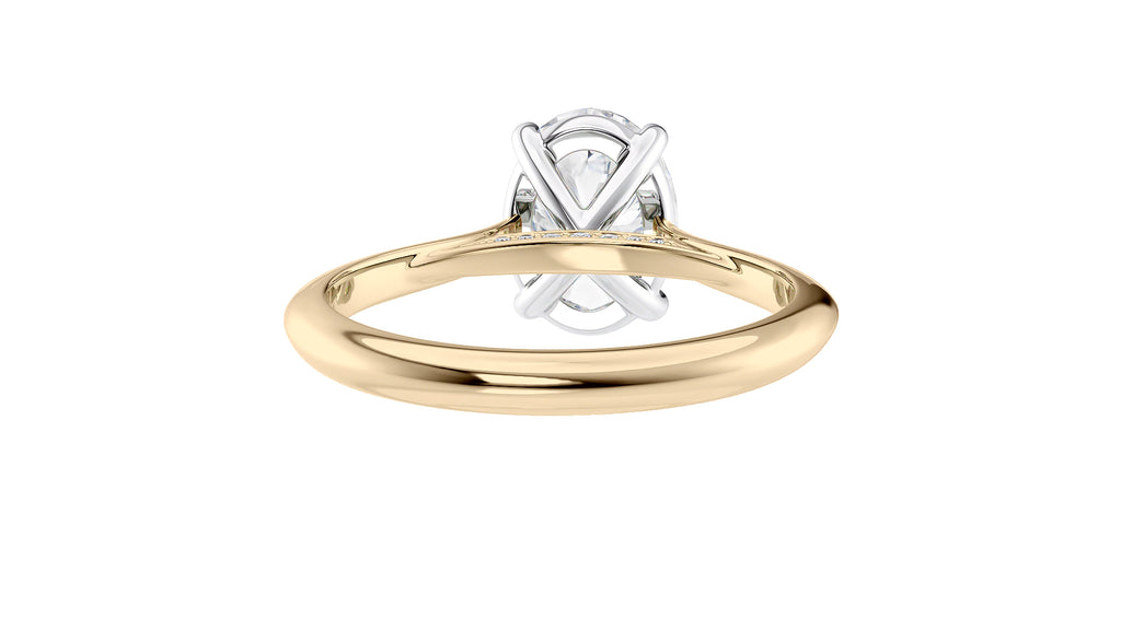 Oval Solitaire with Diamond Bridge Engagement Ring