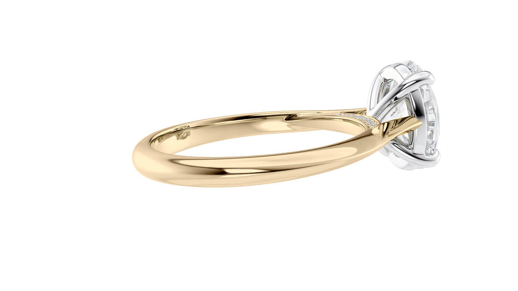 Oval Solitaire with Diamond Bridge Engagement Ring