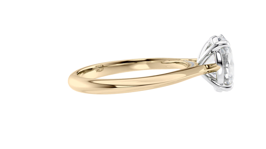 Oval Solitaire with Diamond Bridge Engagement Ring