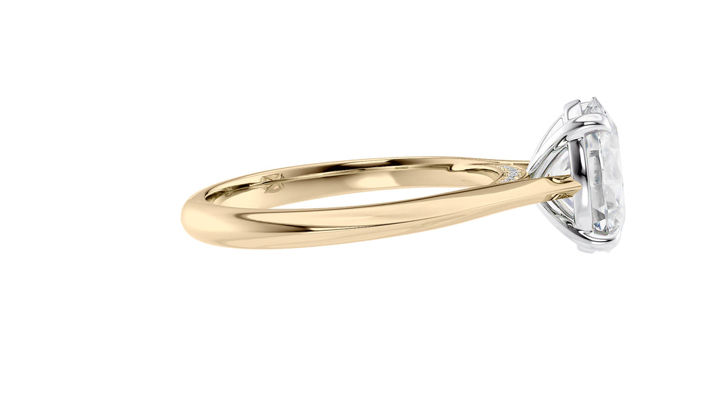 Oval Solitaire with Diamond Bridge Engagement Ring