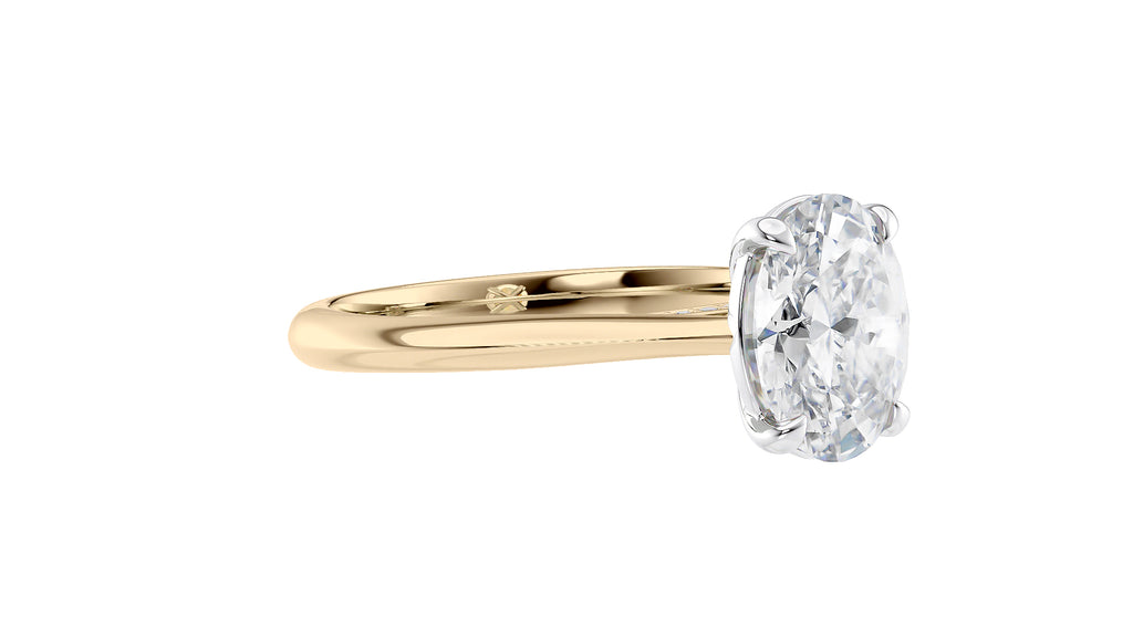 Oval Solitaire with Diamond Bridge Engagement Ring