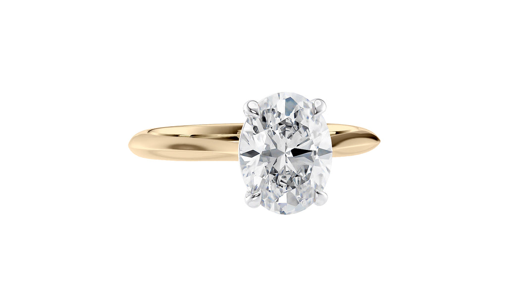 Oval Solitaire with Diamond Bridge Engagement Ring