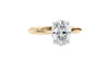 Oval Solitaire with Diamond Bridge Engagement Ring