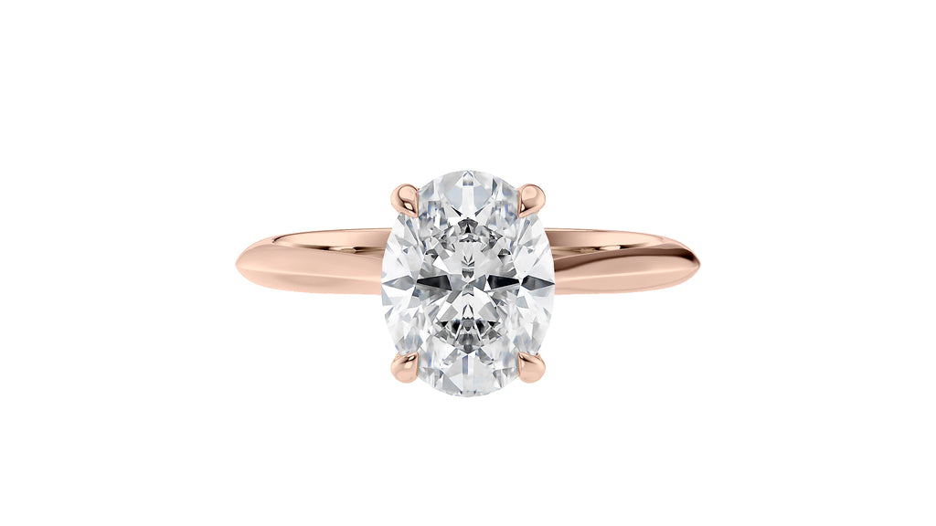 Oval Solitaire with Diamond Bridge Engagement Ring