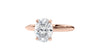 Oval Solitaire with Diamond Bridge Engagement Ring