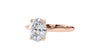 Oval Solitaire with Diamond Bridge Engagement Ring