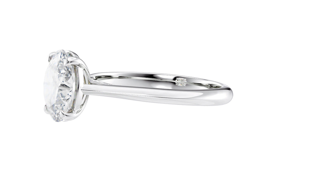 Oval Solitaire with Diamond Bridge Engagement Ring