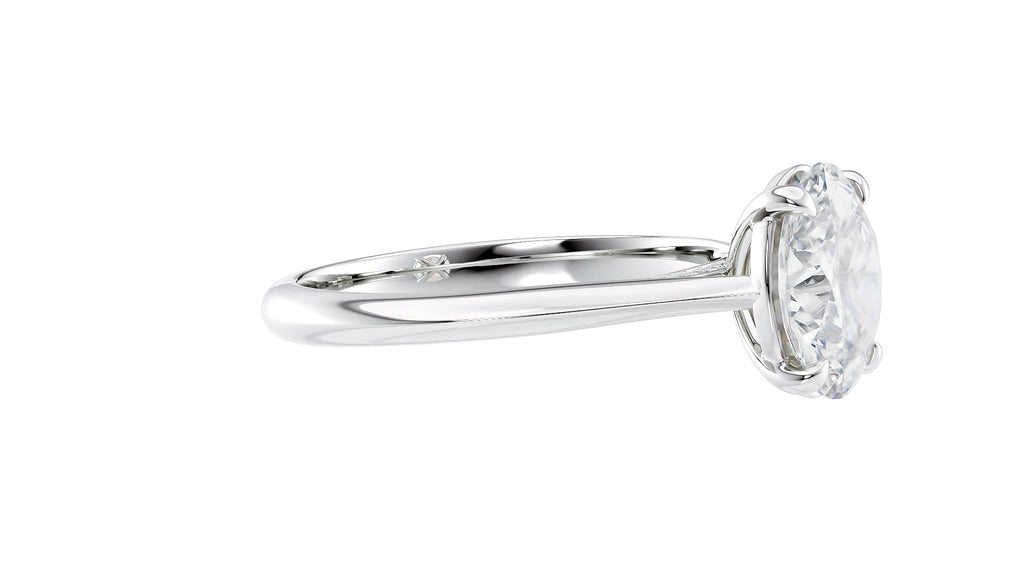 Oval Solitaire with Diamond Bridge Engagement Ring