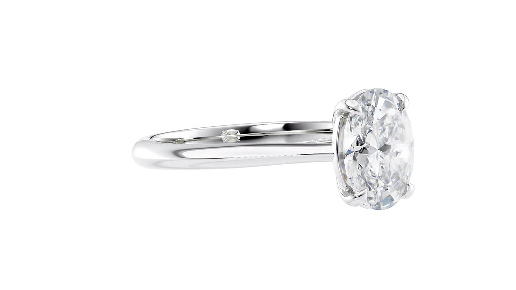 Oval Solitaire with Diamond Bridge Engagement Ring