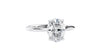 Oval Solitaire with Diamond Bridge Engagement Ring