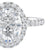 1.5 carat lab grown diamond halo style engagement ring.