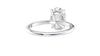 Oval Solitaire Hidden Halo Slim Band Diamond Engagement Ring