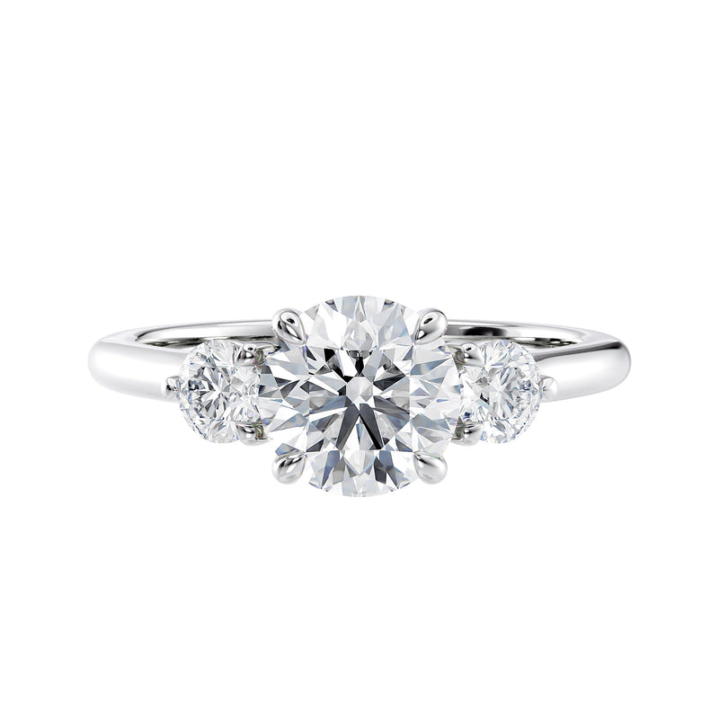 Lab Grown Round Classic 3 Stone Diamond Engagement Ring McGuire Diamonds