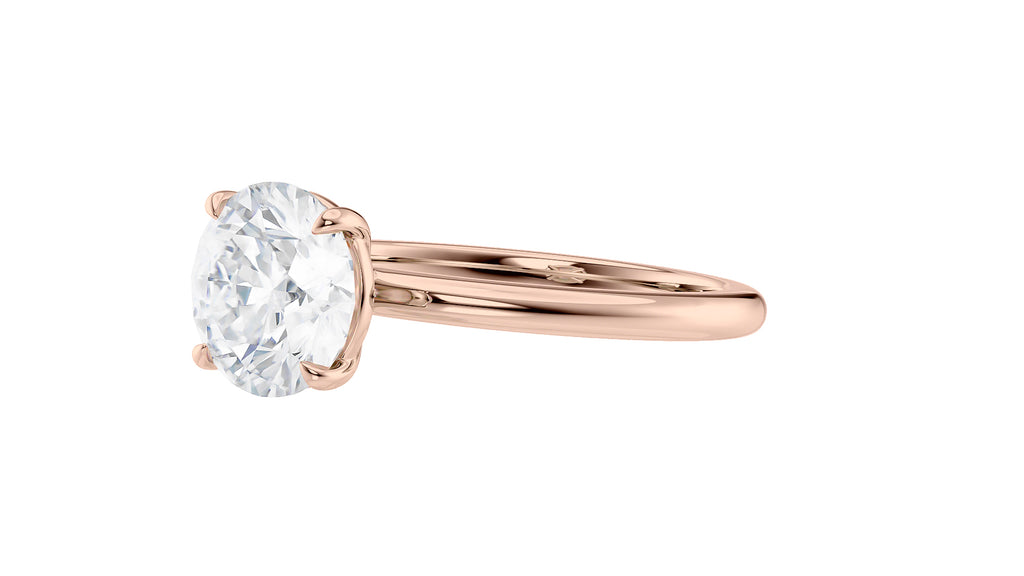 Round Solitaire Slim Band Diamond Engagement Ring