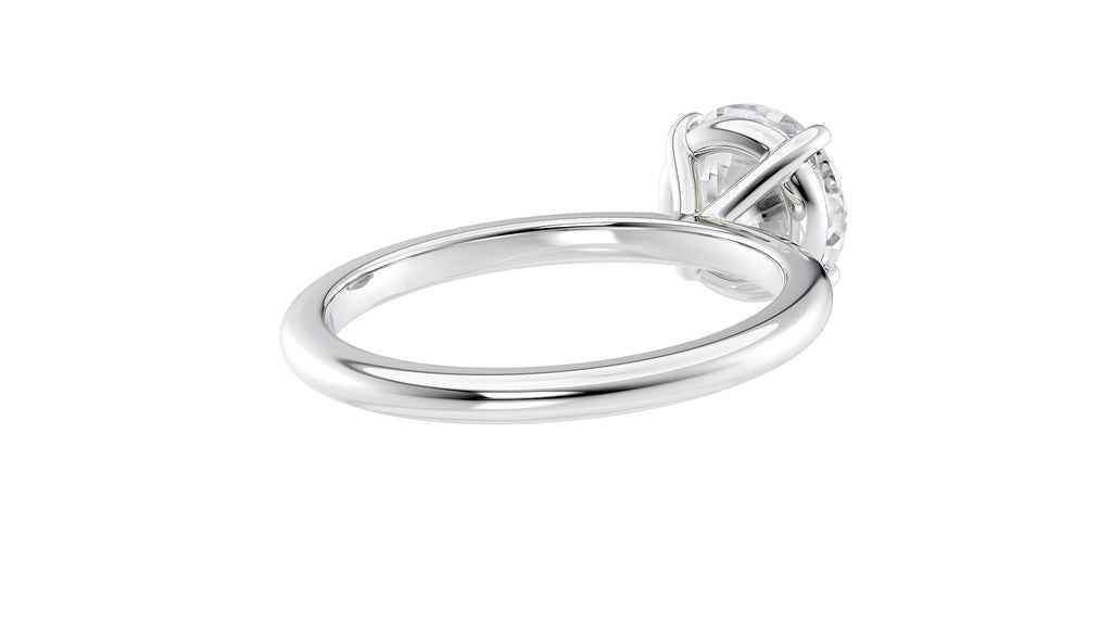 Round Solitaire Slim Band Diamond Engagement Ring