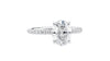 Oval Solitaire Slim Diamond Band Engagement Ring