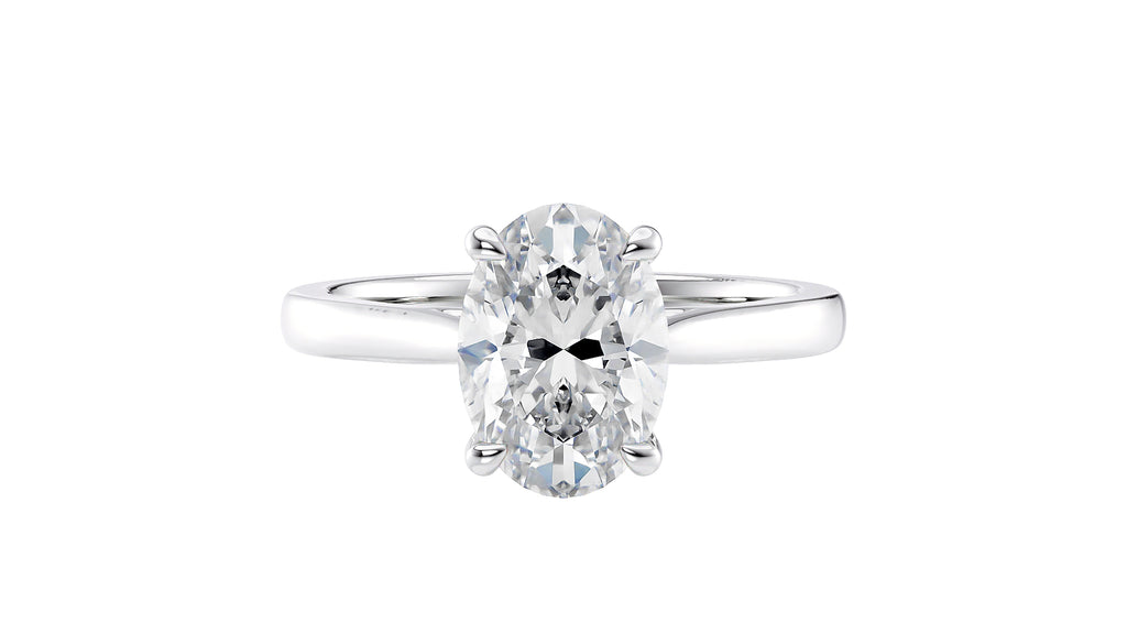 Oval Solitaire Diamond Engagement Ring