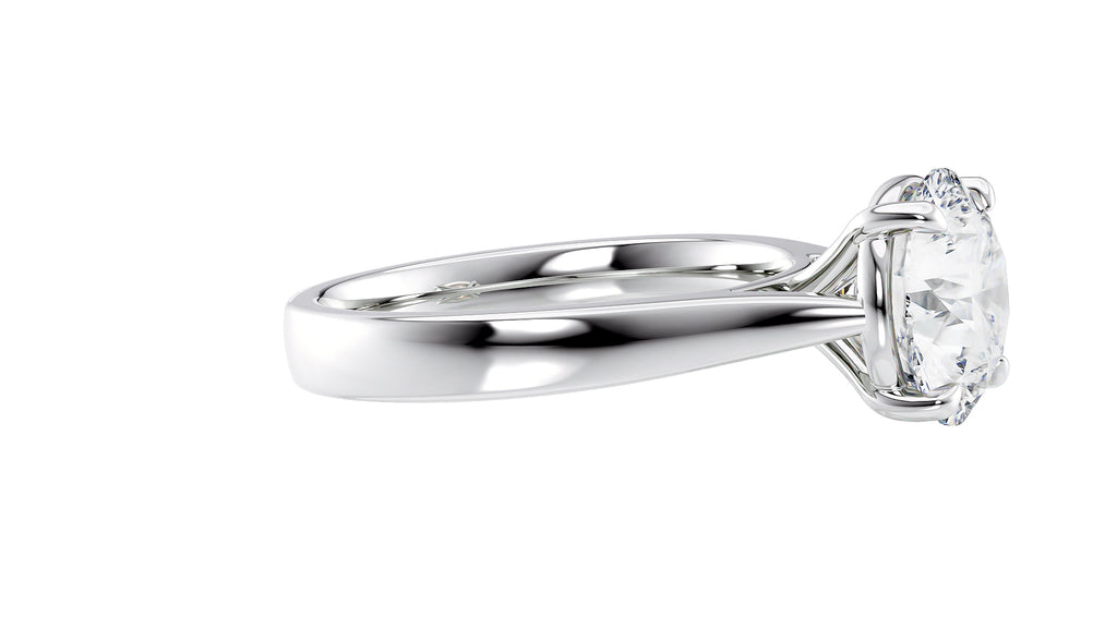 Round Solitaire Wide Band Diamond Engagement Ring