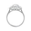 3 stone diamond engagement ring white gold side view.