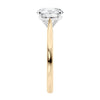 Classic diamond engagement ring gold end view.
