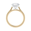 Classic diamond engagement ring gold side view.