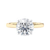 Classic diamond engagement ring gold front view.