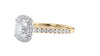 Cushion Cut Halo Classic Diamond Band Engagement Ring