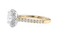 Cushion Cut Halo Classic Diamond Band Engagement Ring