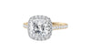 Cushion Cut Halo Classic Diamond Band Engagement Ring