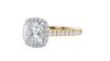 Cushion Cut Halo Classic Diamond Band Engagement Ring