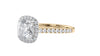 Cushion Cut Halo Classic Diamond Band Engagement Ring