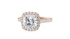 Cushion Cut Halo Classic Diamond Band Engagement Ring