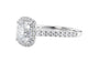 Cushion Cut Halo Classic Diamond Band Engagement Ring