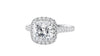 Cushion Cut Halo Classic Diamond Band Engagement Ring