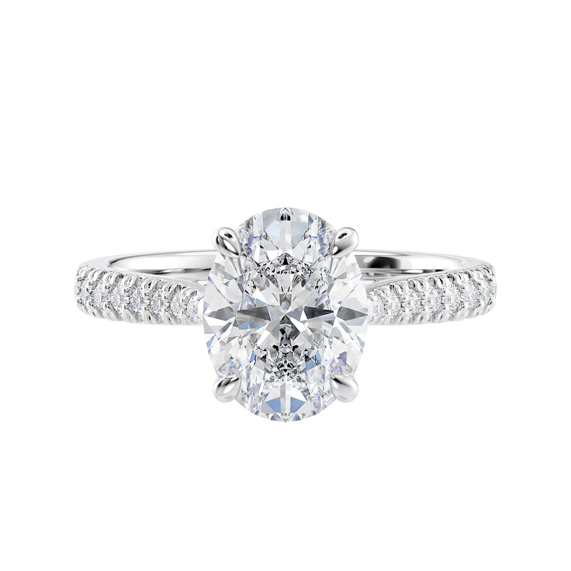 Oval Solitaire Tapered Band Diamond Ring McGuire Diamonds