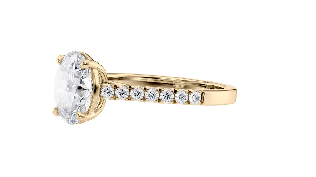Oval Solitaire Classic Diamond Band Engagement Ring