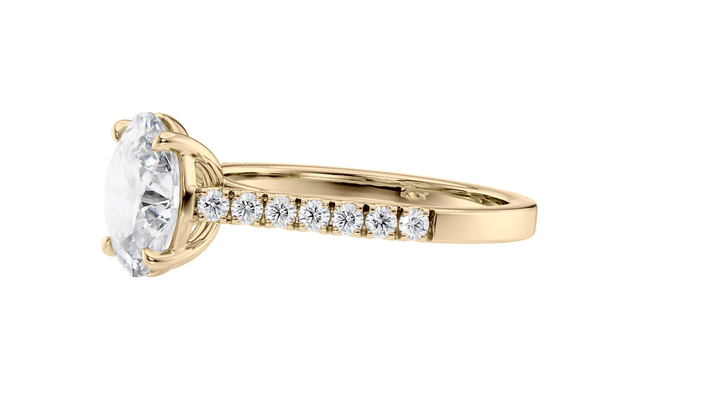 Oval Solitaire Classic Diamond Band Engagement Ring