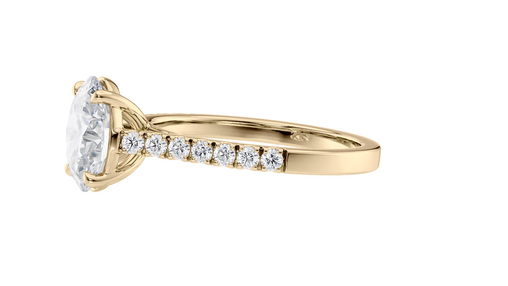 Oval Solitaire Classic Diamond Band Engagement Ring
