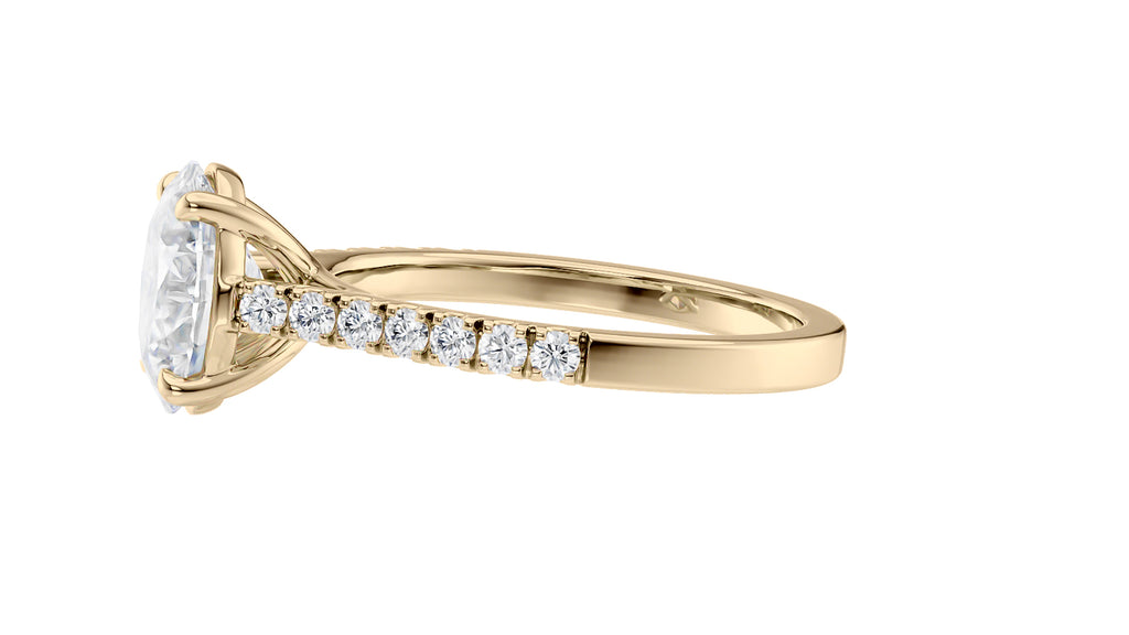 Oval Solitaire Classic Diamond Band Engagement Ring