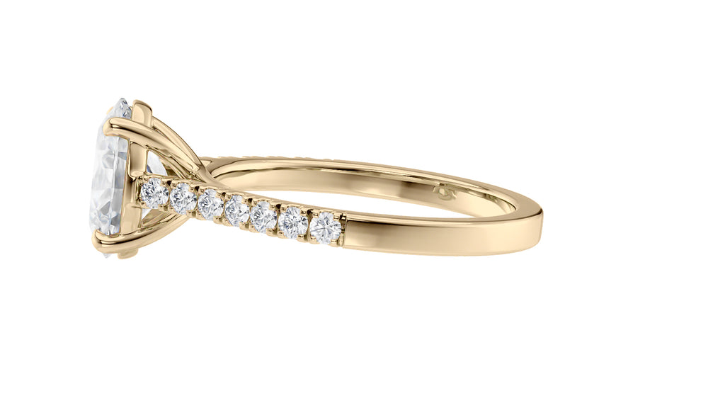 Oval Solitaire Classic Diamond Band Engagement Ring